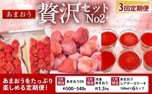 【予約受付・3回定期便】あまおう贅沢セット No2 あまおうDX 冷凍あまおう あまおうレアチーズケーキ あまおう いちご イチゴ 苺 果物 くだもの フルーツ スイーツ デザート  定期便【2026年3月上旬～7月下旬発送予定】