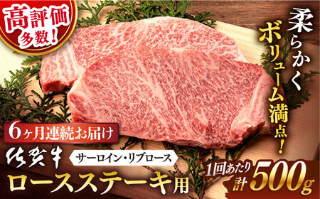 【6回定期便】 佐賀牛 ロース ステーキ 500g 2切【桑原畜産】 [NAB063] 牛肉 ステーキ 牛肉ステーキ 牛肉ステーキ ステーキ ステーキ ステーキ 