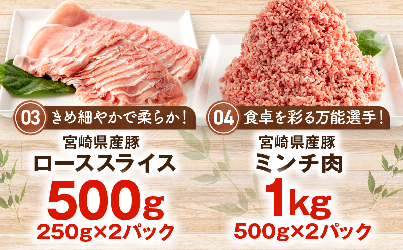 宮崎県産豚お楽しみセット 計4.1kg 国産 豚肉 詰め合わせ セット ロース 豚ロース バラ 豚バラ モモ モモ肉 切り落とし 切り落し 切落し 豚ミンチ ミンチ ミンチ肉 とんかつ 豚汁 豚 肉 