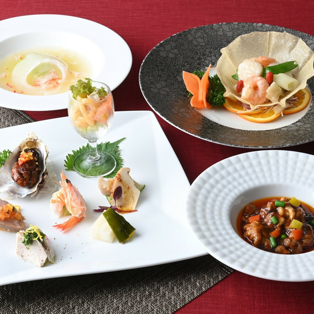 【ふるさと納税】ディナーペアお食事券【6Fチャイニーズダイニング リュウ】　Ryuコース