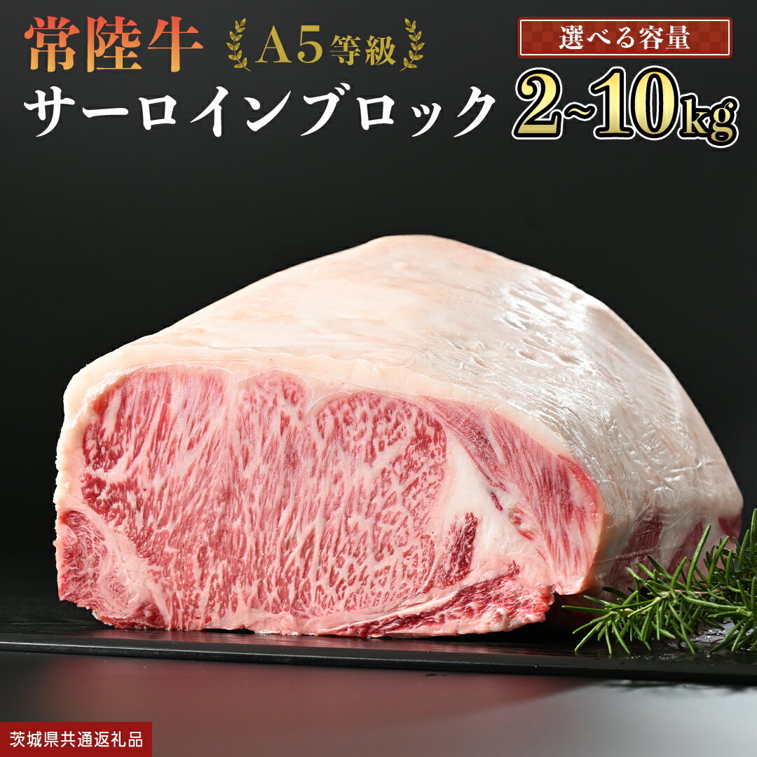 【ふるさと納税】【 常陸牛 】 A5等級 サーロイン ブロック 選べる容量 2kg 3kg 4kg 5kg 6kg 7kg 8kg 9kg 10kg (茨城県共通返礼品) 国産 ステーキ 焼き肉 ブロック肉 牛肉 ヒタチギュウ ひたちぎゅう ブランド牛 黒毛和牛 和牛 国産黒毛和牛 お肉 A5ランク