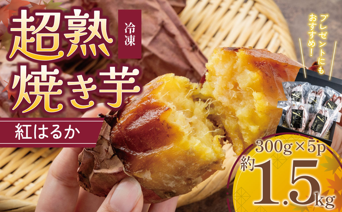 【先行予約】超熟焼きいもギフトBOX 約1500g ( 約300g × 5パック )【 紅はるか 焼き芋 冷凍 やきいも 焼芋 さつまいも サツマイモ おやつ スイーツ 甘味 デザート 茨城県 つくば市 】