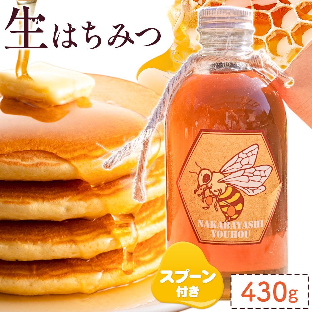 勝浦産 非加熱の 生ハチミツ(430g) ハチミツスプーン付き《90日以内に出荷予定(土日祝除く)》千葉県 勝浦市 はちみつ 蜂蜜 生ハチミツ 非加熱 百花蜜---kastuura_nbs_1---