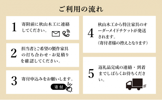 【秋山木工】特注家具オーダーメイドチケット （300,000円相当）