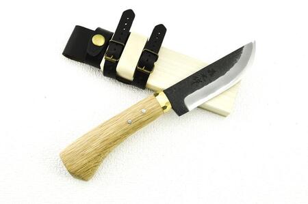 晶之作 土佐鍛 狩猟刀 猪鹿刀 120 土佐オリジナル白鋼 真鍮丸輪 | アウトドアナイフ キャンプ 刃物 南国市