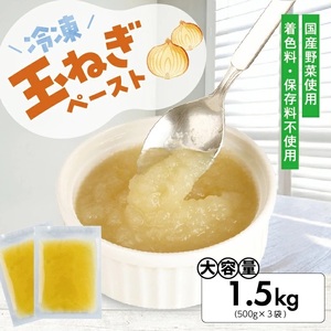 冷凍玉ねぎペースト1.5kg(500g×3袋) 冷凍便 ※離島発送不可 冷凍 たまねぎ 玉ねぎ 玉葱 野菜 野菜ペースト 離乳食 介護食 小分け ゆざ食彩工房 遊佐町 庄内 東北 [1432TN1500G]
