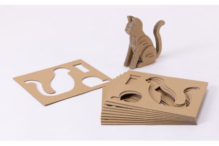 No.225 段ボール製工作キット　動物シリーズ　ネコ