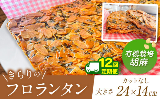 12回 定期便 ザクザク ‼ きらりのフロランタン 有機栽培胡麻 | アーモンド たっぷり 贅沢 ショートニング不使用 マーガリン不使用  トランス脂肪酸不使用 保存料不使用 フロランタン スイーツ お菓子 焼菓子 洋菓子 アーモンド 発酵バター 手作り ご自宅用 手土産 ギフト 調布 東京 ごま 胡麻 ゴマ 有機栽培 定期