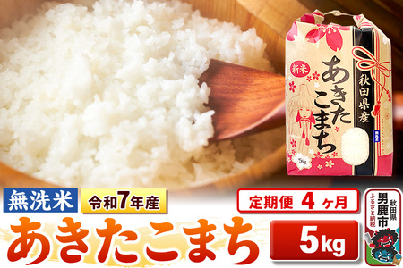 《定期便4ヶ月》令和7年産 【無洗米】 あきたこまち 5kg