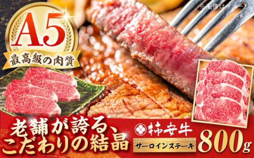 【2025年11月発送】最高級A5等級 三重県産 黒毛和牛 柿安牛 サーロインステーキ 800g / 国産牛 ブランド牛 牛肉 冷蔵 / 亀山市 / 柿安本店 [AMBW020-11]