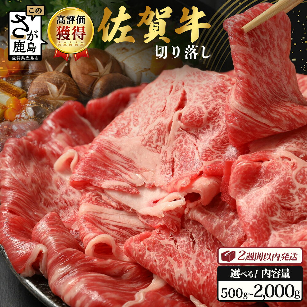 【ふるさと納税】★4.81 評価 最高級 佐賀牛 切り落とし 500g〜2kg (1パック500g) | ふるさと納税 肉 牛肉 すき焼き すき焼き肉 しゃぶしゃぶ しゃぶしゃぶ肉 黒毛和牛 和牛 ブランド牛 国産 冷凍 佐賀県 鹿島市 最優秀受賞 ふるさと 人気 送料無料 C-94