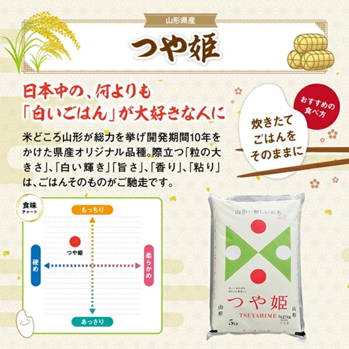 SE0483　令和7年産 【精米】 つや姫 ・ 雪若丸 計10kg(5kg×2袋) AB