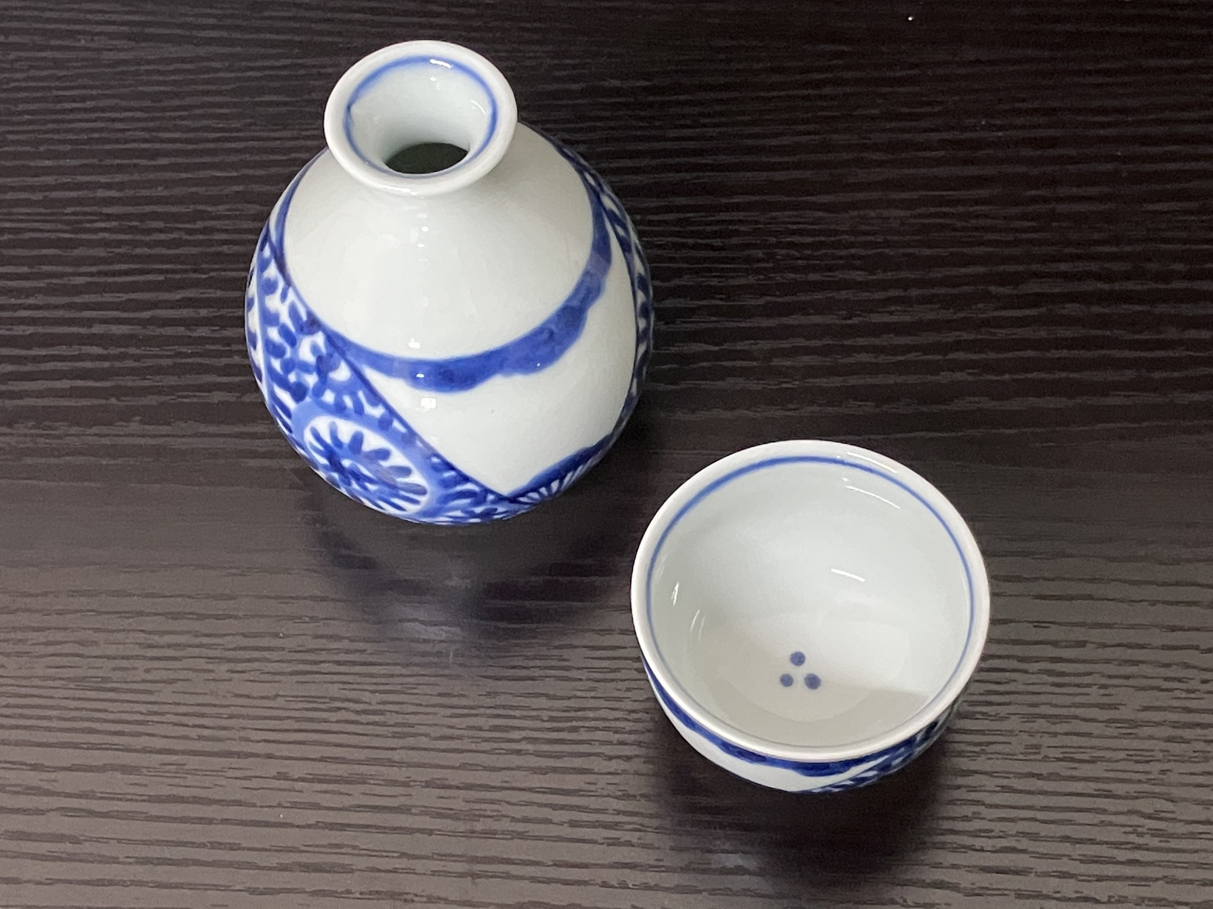 伊万里焼 扇割タコ唐草晩酌セット 165-H561
