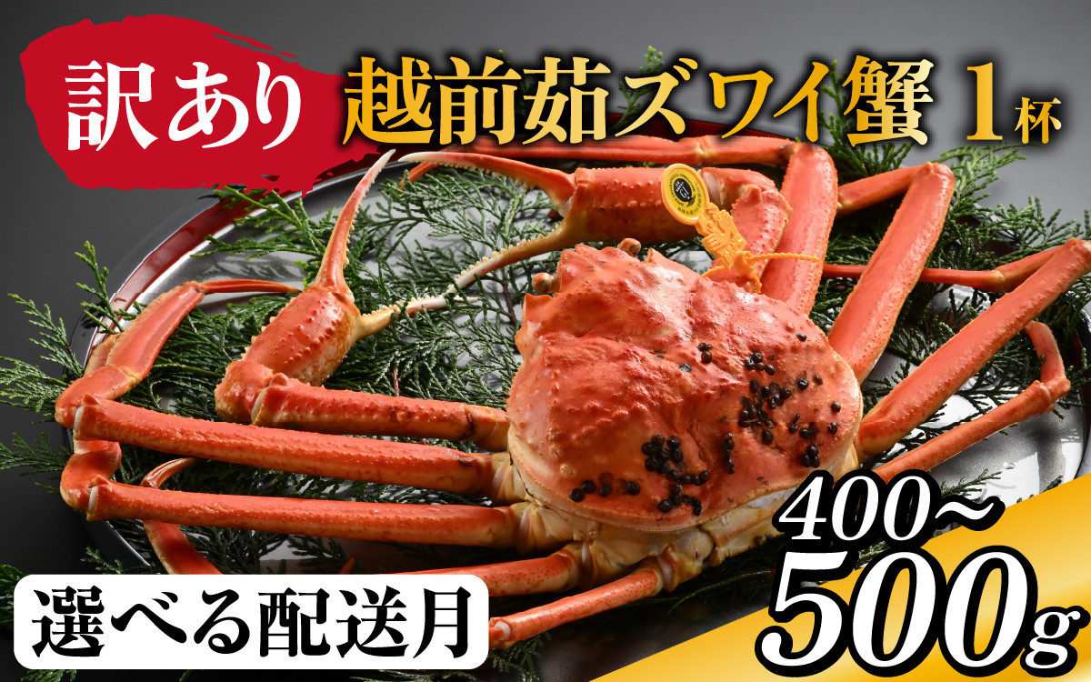 
            【先行予約】[到着日指定可]【訳あり】蟹好きが唸る老舗カニ料理店の越前茹ズワイ蟹　ミニ(400～500g) 1杯【11月中旬より順次発送】 [D-085035]
          