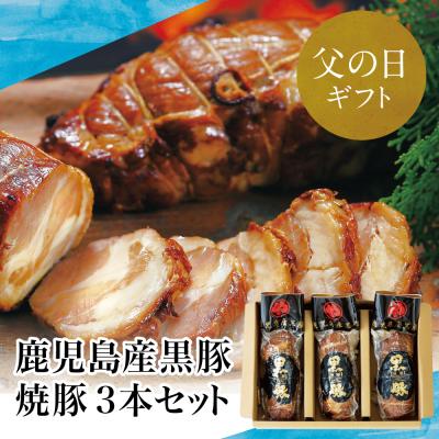 ふるさと納税 南さつま市 【父の日ギフト】鹿児島県産 黒豚の炭焼き焼豚3本セット 焼き豚 チャーシュー 黒豚 煮豚