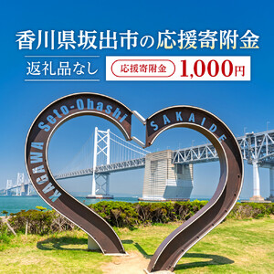 【返礼品なし】坂出市　寄附のみの応援寄附金　1,000円　（返礼品はありません）