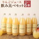 【ふるさと納税】二戸産 りんごジュース 飲み比べ セット 1L×6本 合計6L (王林・ふじ・シナノゴールド・北斗・ブレンド) 林檎 リンゴ 果物 くだもの ドリンク ジュース 飲料 飲み物 岩手県産 東北産 送料無料