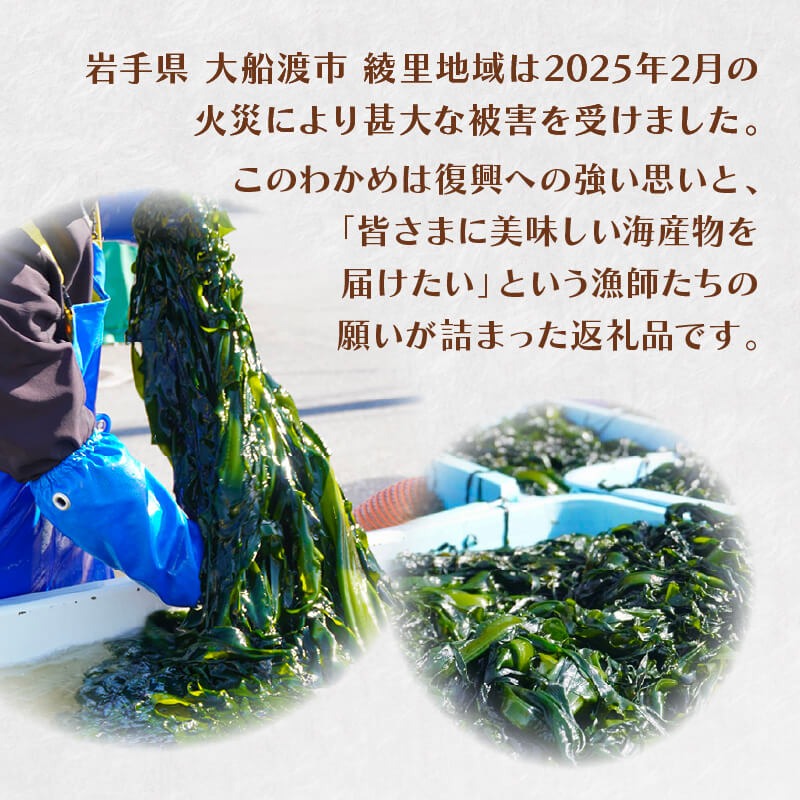 綾里の塩蔵ワカメ【一等品】600g (150g × 4) わかめ ワカメ 若芽 湯通し 塩 海藻 海産物 味噌汁 ごはん 夕飯 おかず 小分け 個包装 サラダ お刺身 刺し身 刺身 三陸 岩手県 国産 大船渡 綾里 災害 被災 火災 [ryorigyo004]