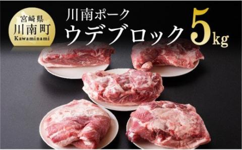 川南ポーク ウデ ブロック 5㎏【国産 九州産 宮崎県産 肉 豚肉 うで肉 ブロック たっぷり 大容量】