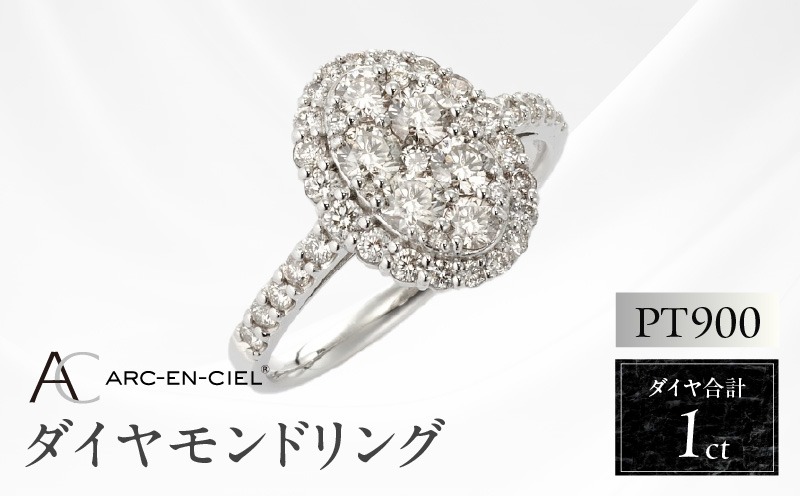 J003-3 ARC-EN-CIEL プラチナ ダイヤリング（計 1.0ct）【鑑別書付き ジュエリー プレゼント ギフト ファッション アクセサリー 贈り物 贈答 お祝い 記念日】