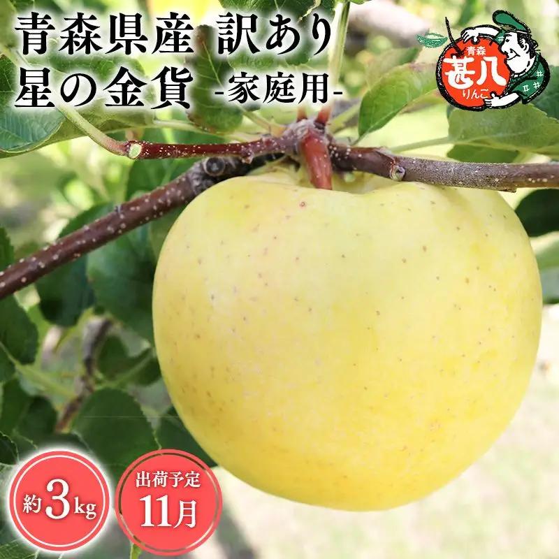 りんご　家庭用　星の金貨３kg りんご