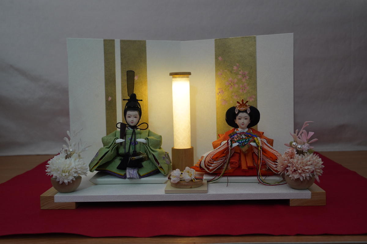 （ 数量限定 ）手の平サイズひな人形 『碧の夢手鞠』 人形作り40年 “平安天鳳”作 丹後ちりめん 人参草木染め 匠 手作り コンパクト 大切 こども ひな祭り 木製 今どき かわいい おしゃれ モダ