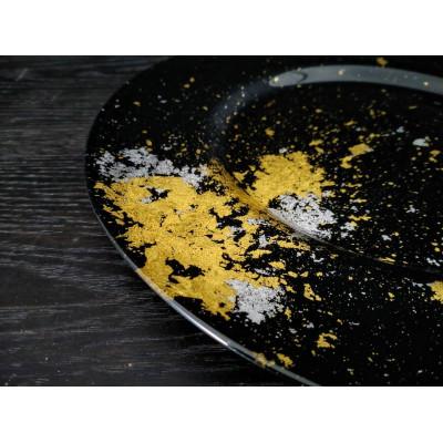 ふるさと納税 海南市 ディナープレート33　古代塗り金箔漆黒 |  | 02