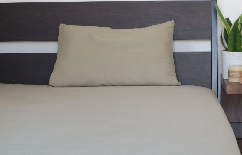 【tissu de coton/ダブルガーゼ】泉州南部織 シングルフラットシーツ 1枚（オリーブ） G1936