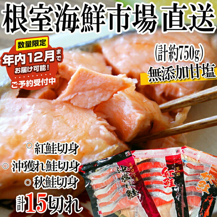 【ふるさと納税】★年内12月までお届け可能、数量限定でご予約受付中★ 無添加甘塩天然鮭3種セット 各5切×1P(計15切) 各5切×2P(計30切) さけ サケ さかな サカナ 魚 北海道 根室市