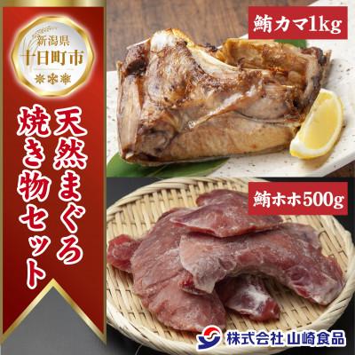 ふるさと納税 十日町市 天然マグロ 焼き物セット カマ 1kg ホホ肉 500g 計1.5kg 新潟県十日町市