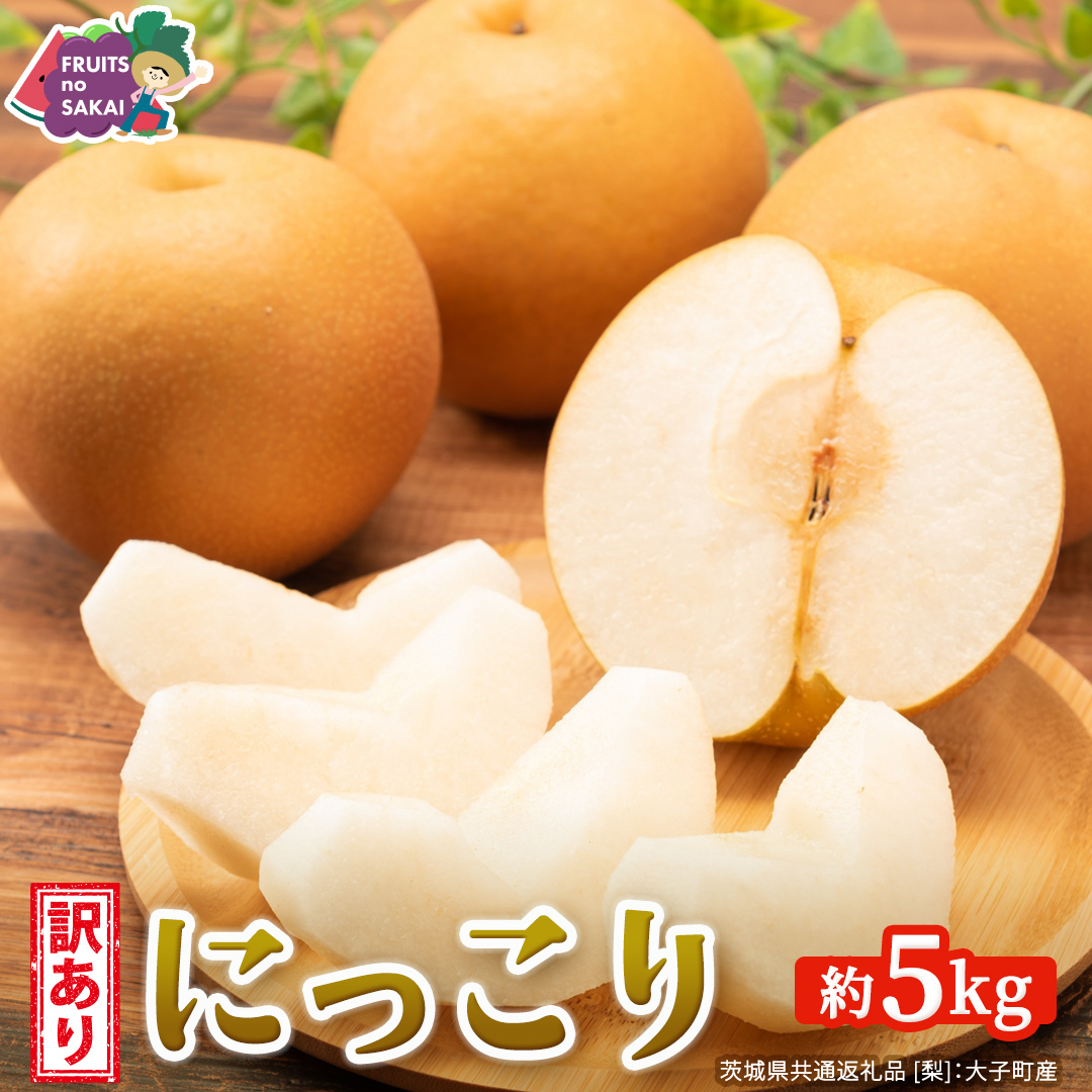 ＜ 訳あり ＞ にっこり 約5kg 【2026年10月より発送開始】（茨城県共通返礼品 [梨]：大子町産） ご家庭用 フルーツ なし ナシ 和梨  梨 わけあり 果実 旬のフルーツ お取り寄せ くだも