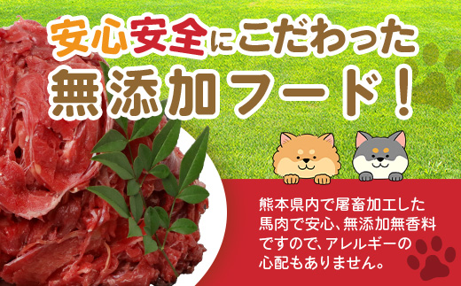 【 定期便12回 】 ペット用 熊本加工 馬肉 切り落とし 【 2kg ×12回配送 】 合計 24キロ ドッグ フード 無添加 無香料 ヘルシー 高栄養 馬刺し 冷凍 お肉専門店 熊本県 国内加工 