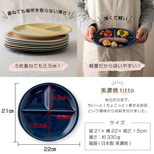 【2枚SET】美濃焼 titto ランチプレート 丸 ネイビー 小田陶器【1405622】
