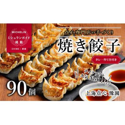 ふるさと納税 松山市 【ミシュラン愛媛2018掲載】点心専門店の手づくり焼き餃子90個(タレ・作り方付き)