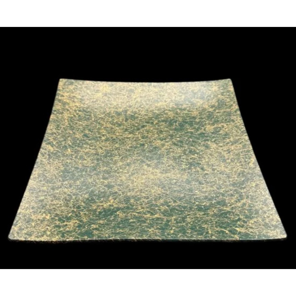 波スクエアプレート S 乱糸（マット仕上げ）草色［NF83］