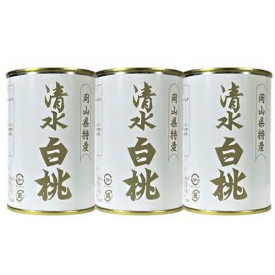 ふるさと納税 岡山市 岡山特産　清水白桃缶詰3缶セット　