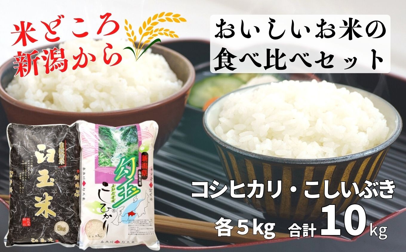 
            【令和7年産新米】新潟県産『コシヒカリ』5kgと『こしいぶき』5kgのセット 糸魚川産 美味しいお米の食べ比べ 白米 木島米穀店 2025年産【米 お米 コメ こしひかり コシイブキ ブランド米 ご飯 ライス ふるさと納税米 お弁当 おにぎり 精米 食品 食品 おすすめ 人気 新潟県 糸魚川市】
          