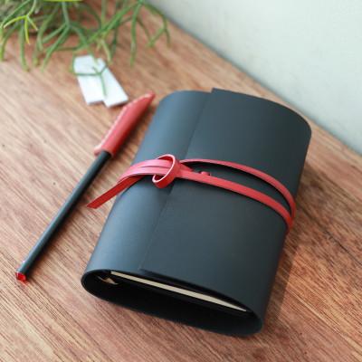 ふるさと納税 高槻市 【KAKURA】紐巻きmini6穴システム手帳 urushiブラック |  | 01