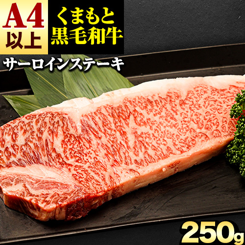 くまもと黒毛和牛 サーロインステーキ 250g (250g×1) 牛肉 冷凍 《30日以内に出荷予定(土日祝除く)》 くまもと黒毛和牛 黒毛和牛 冷凍庫 個別 取分け 小分け 個包装 ステーキ肉 にも サーロインステーキ
