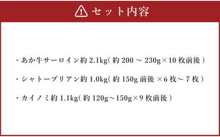 熊本 あか牛 極上 ステーキ 3品 計約4.2kg