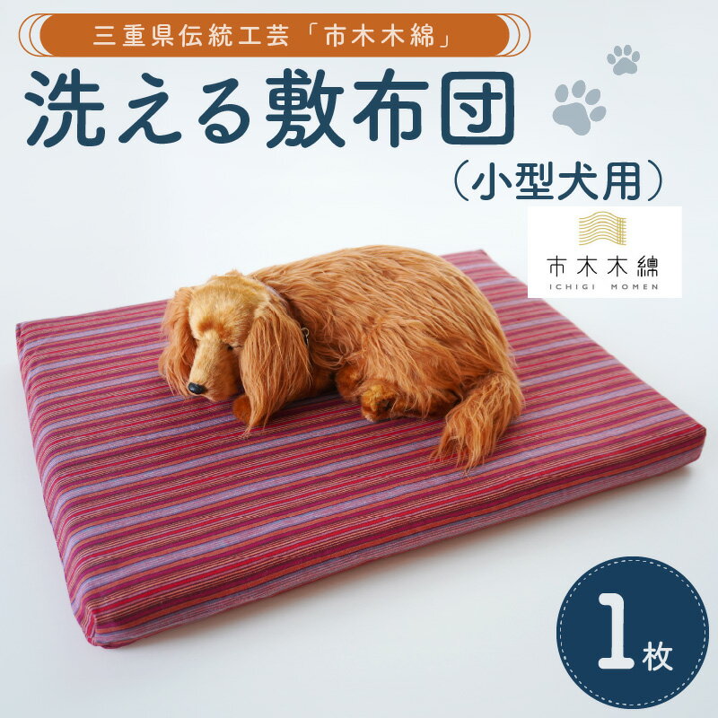 【ふるさと納税】向井ふとん店 市木木綿 小型犬用 洗える敷布団（犬用）47cm×66cm×4cm【伝統工芸品「市木木綿」を使用】