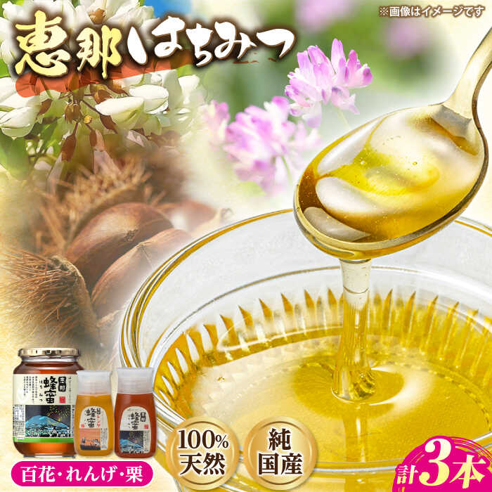 【ふるさと納税】恵那蜂蜜 3本セット (蓮華蜂蜜300g×1本、百花蜂蜜1000g×1本、栗蜂蜜300g×1本) 国産 はちみつ 蜂蜜 ハチミツ 岐阜県産 恵那市産 健康 美容 産地直送 お取り寄せ恵那市 / はち工房こうけつ[AUDF036]