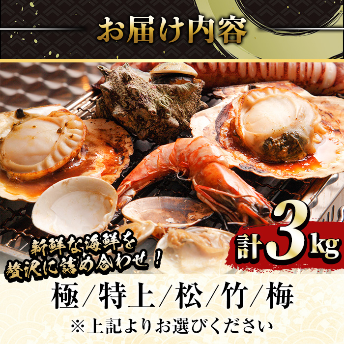 ＜土日祝着＞【特上】浜焼きセット(約3kg)【sm-DD015・sm-DD016・sm-DD017・sm-DD018・sm-DD019】【Workplays】