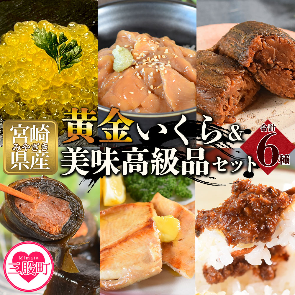 【ふるさと納税】＜黄金イクラと美味高級品セット＞(6種)黄金イクラやヤマメなどを詰め合せ！国産 九州産 宮崎 いくら 魚卵 やまめ やまめ漬け 甘露煮 こんぶ フィレ 味噌 みそ おかず 水産物 詰め合わせ ギフト のし【B-0205-sk】【有限会社しゃくなげの森】