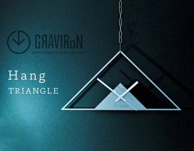 GRAVIRoN Hang TRIANGLE 酸洗鉄（ひっ掛け時計） 420×210mm 260g ｜ 時計 掛け時計
