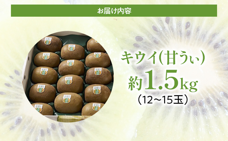期間限定 福岡県産ブランドキウイ「甘うぃ」約1.5kg（12-15玉）美容 健康 ビタミンC キウイフルーツ 南国フルーツ CO014