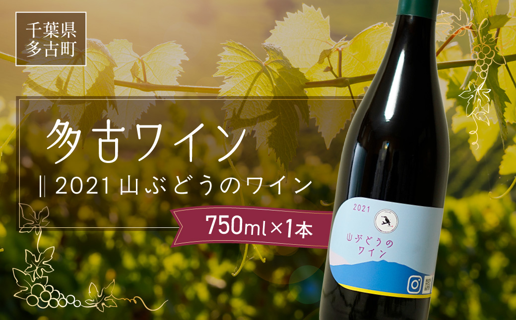 多古ワイン2021・山ぶどう【赤】【日本ワイン】750ml・1本【配送不可地域：離島・沖縄県】 TAKM003