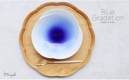 【まるふくオリジナル】有田焼 Blue Gradation Plate A15-333