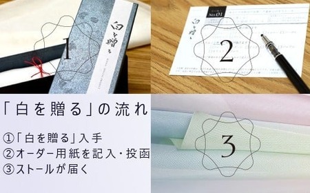 ストール 絽紗 白を贈る?This is JAPAN グラデーションストール