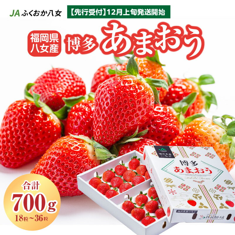 【ふるさと納税】【先行受付 2025年12月発送開始】博多あまおう約700g（化粧箱）｜JAふくおか八女 あまおう いちご 苺 イチゴ フルーツ 果物 くだもの 人気 アフター補償 ギフト 化粧箱入り 贈答品 プレゼント 贈り物 数量限定 期間限定 産地直送 デラックス 福岡県 八女市